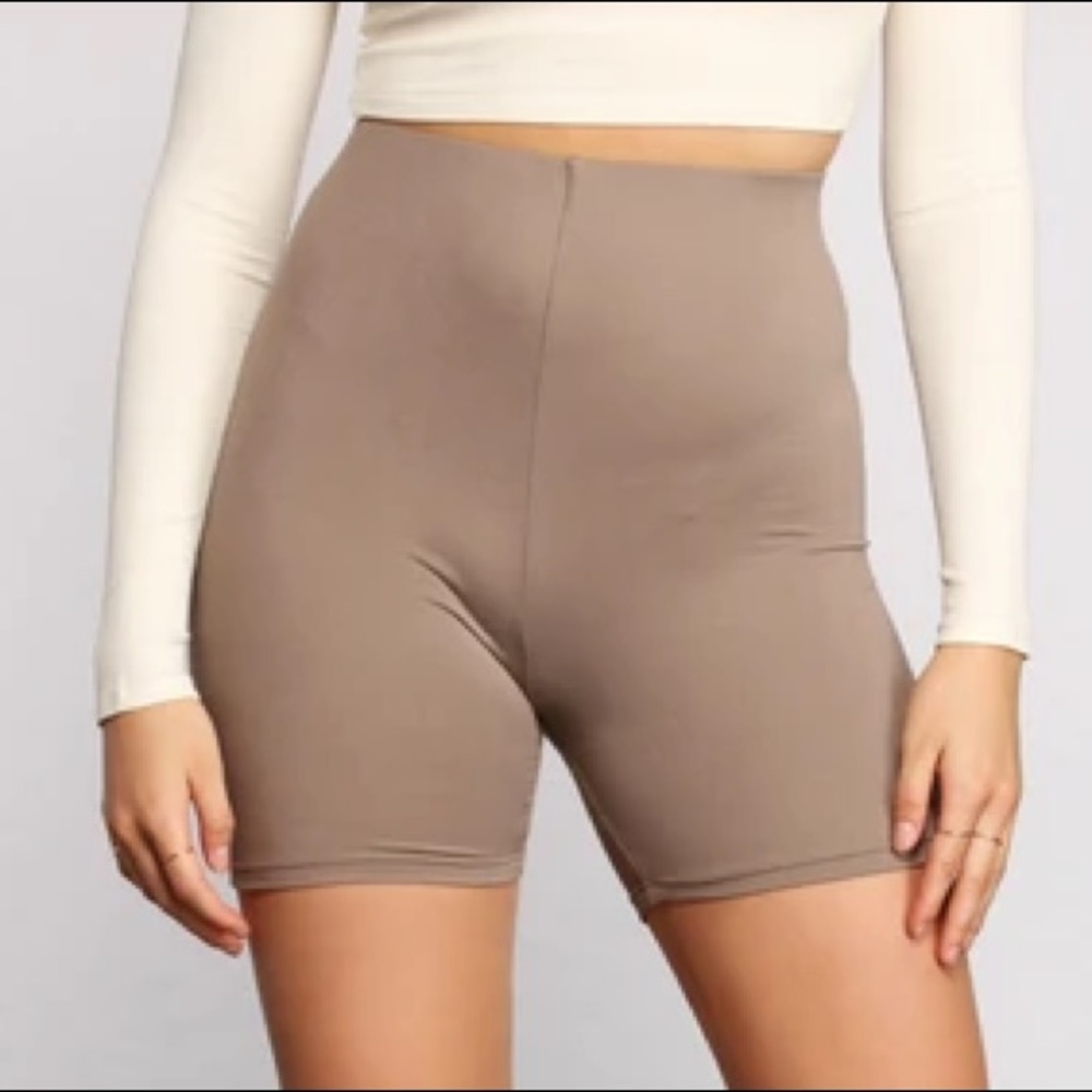 Brushed Knit Biker Shorts